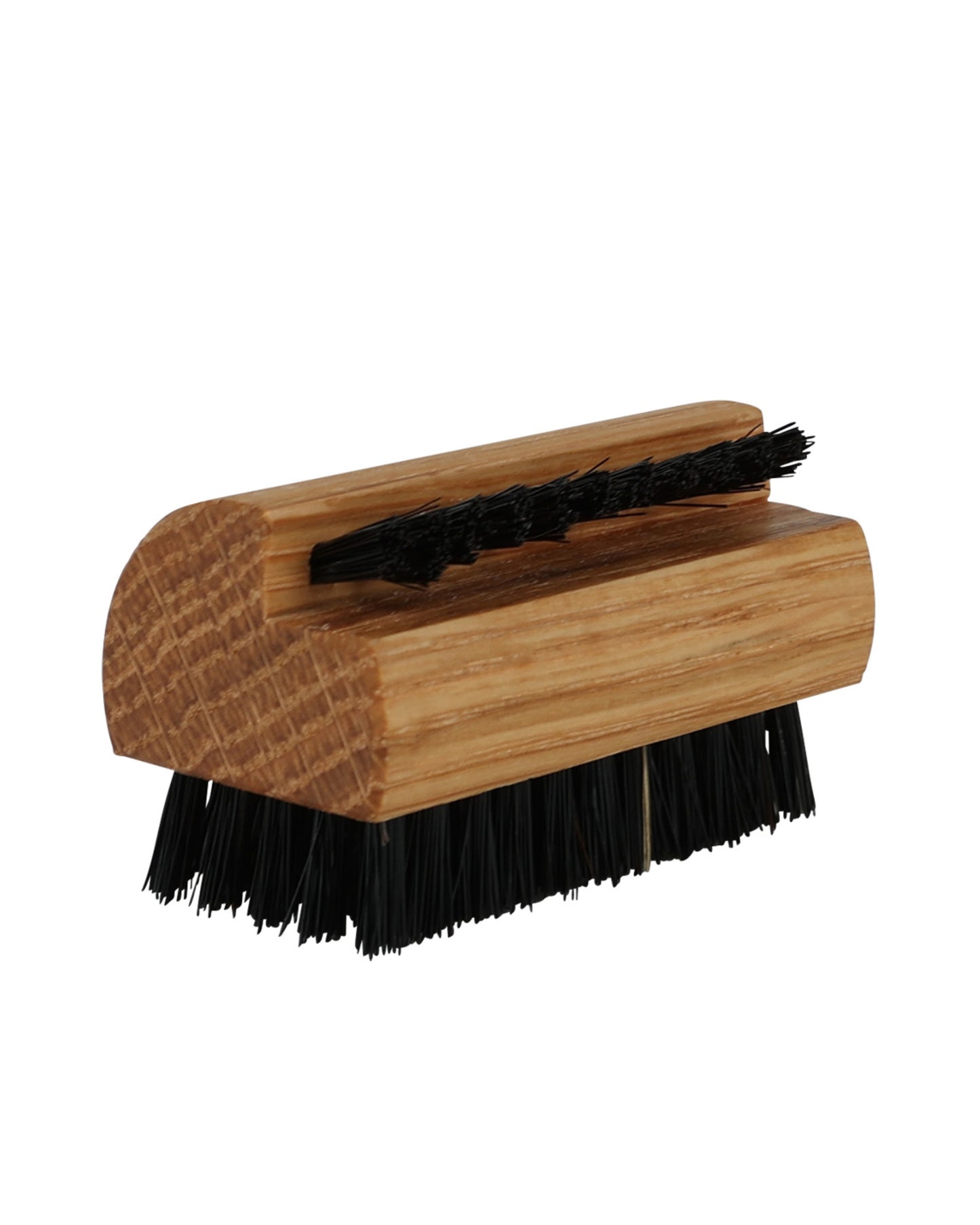 Oak Travel Nail Brush with Stiff Black Bristle