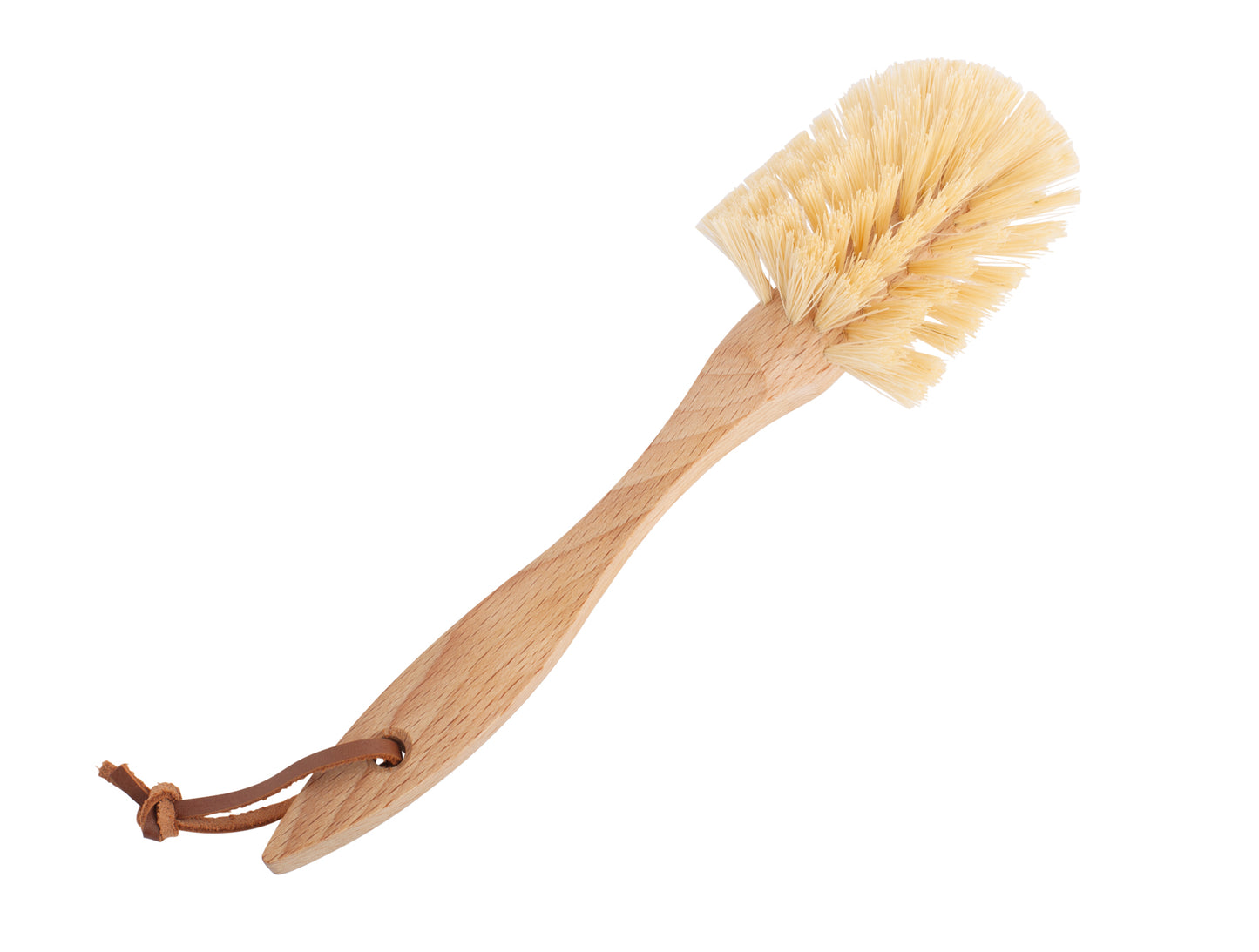 Dish Brush with Curved Handle - Splayed Tampico Fibre