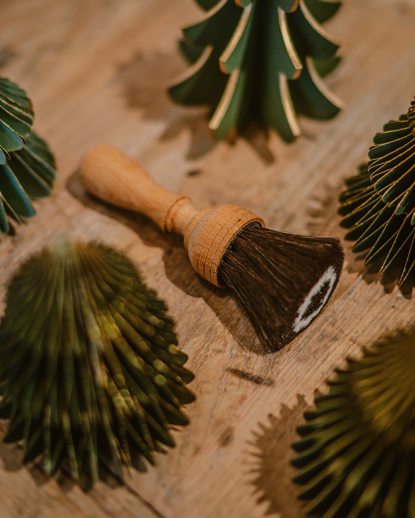 Dust Brush with Waxed beechwood and Dark Goat hair- Small