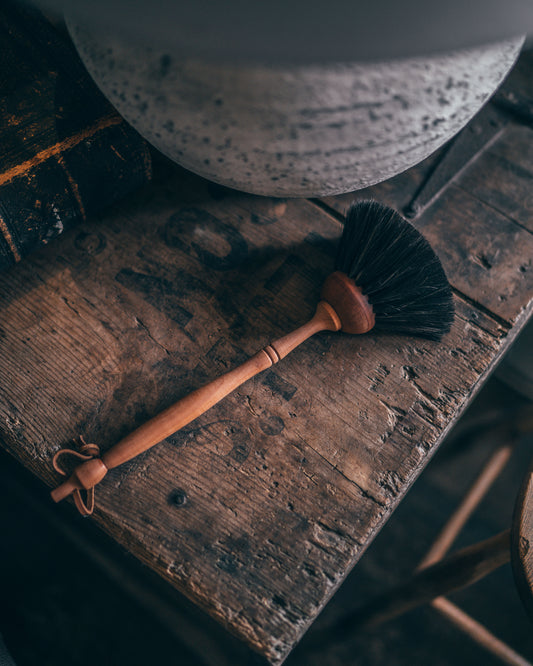 Long Handle Duster Brush with Black Goat Hair