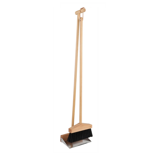Small standing dustpan and brush set