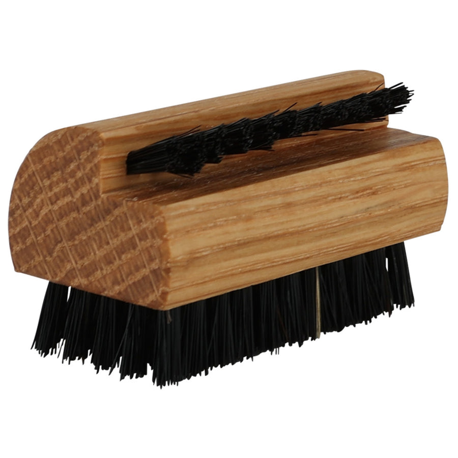 Oak Travel Nail Brush with Stiff Black Bristle