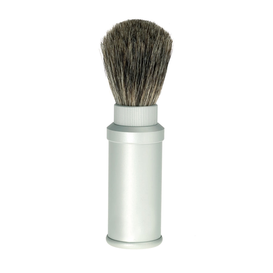 Travel Shaving Brush with Badger Hair & Aluminium Case