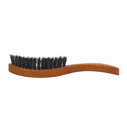 Pearwood Hairbrush, Curved with Black Bristle