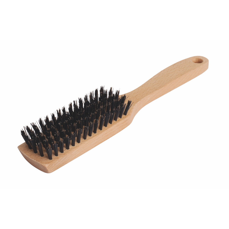 Wooden Hairbrush, Long, Beechwood, Black Bristle