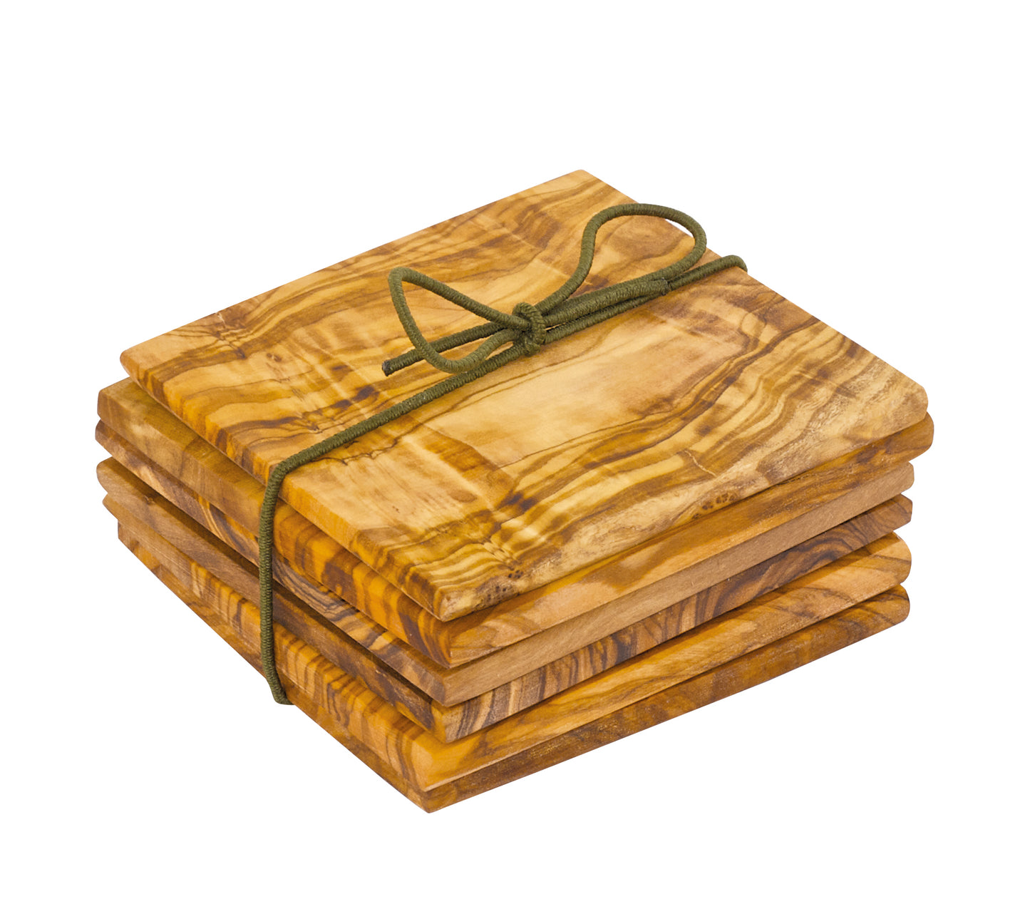 Wooden Coaster Set Of 6, Olive Wood