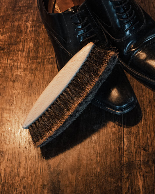 Shoe Shine Brush with Split Horsehair