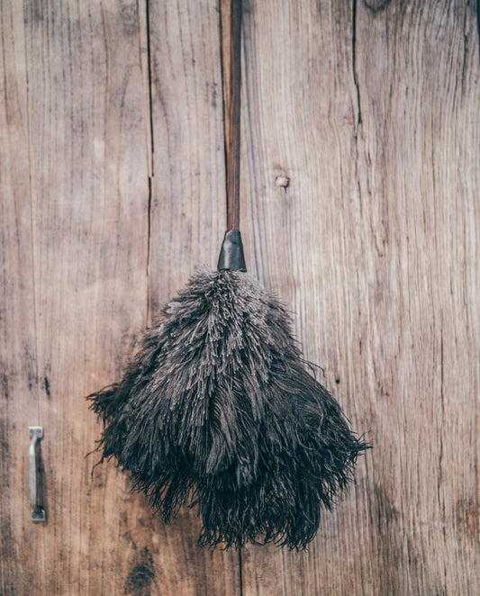 Ostrich Feather Duster with Thermowood Handle - 80cm