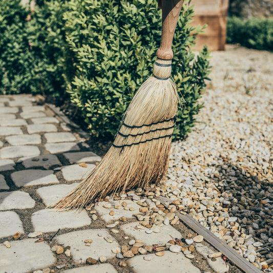 Rice Straw Hand Brush with Wooden Handle